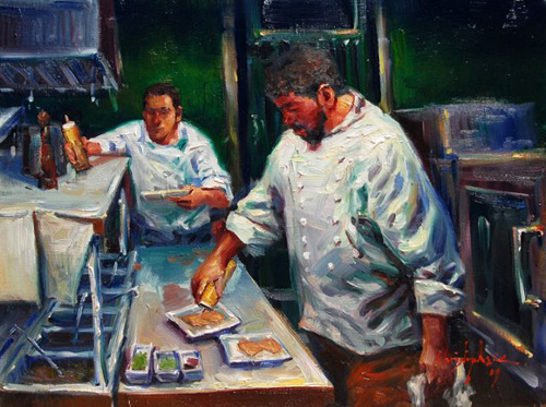 Christopher M Original Oils on Canvas - Culinary Excellence