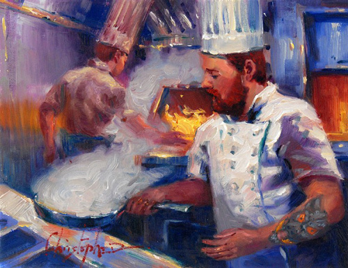 Christopher M Original Oils on Canvas - Hot Night