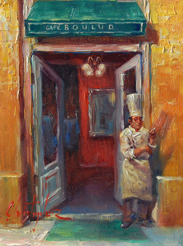 Christopher M Original Oils on Canvas - On Break