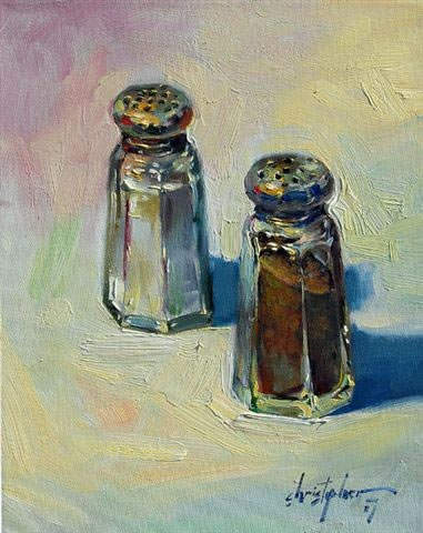 Christopher M Original Oils on Canvas - Sel et Poivre (Salt and Pepper)