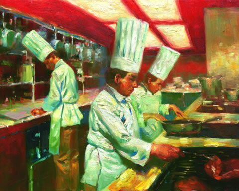 Christopher M Limited Edition Giclees - Les Trois Chefs (The Three Chefs)