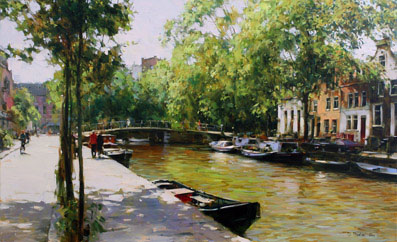 Dmitri Danish Original Oil - Amsterdam September