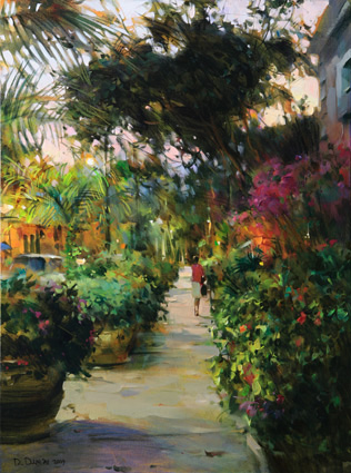Dmitri Danish Original Oil - Evening in Old Naples