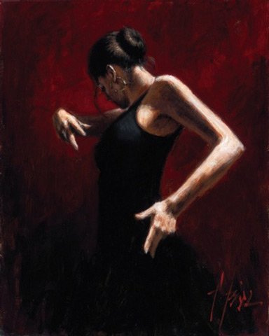 Fabian Perez - El Baile del Flamenco en Rojo