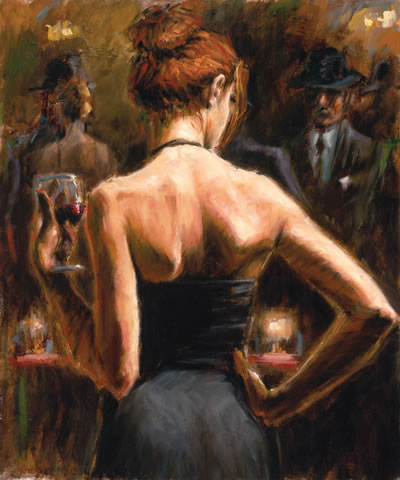 Fabian Perez - Girl with Red Hair