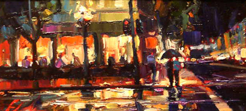 Michael Flohr Original Oils on Canvas - City Reflections