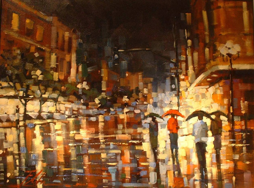 Michael Flohr's Limited Edition Giclees - Stacatto Rain