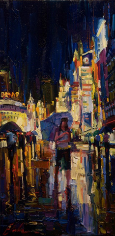 Michael Flohr Original Oils on Canvas - Tokyo Rain