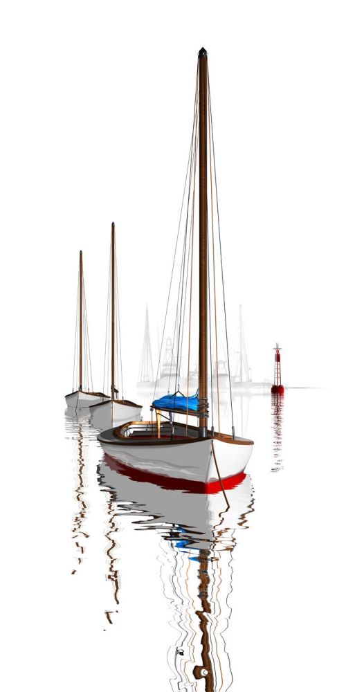 Stephen Harlan - Three Sailboats