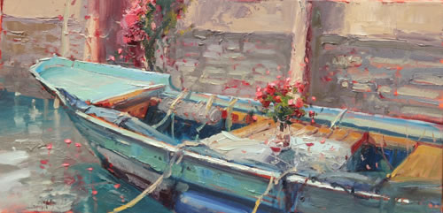 Steven Quartly Original Oil - Dinner Date