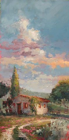 Steven Quartly Original Oil - Tuscany Hideaway
