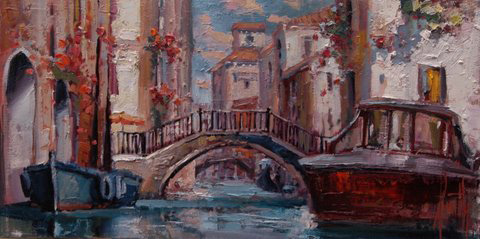 Steven Quartly Original Oil - Venetian Landscape