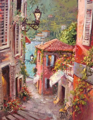Steven Quartly Original Oil - Via Bellosio